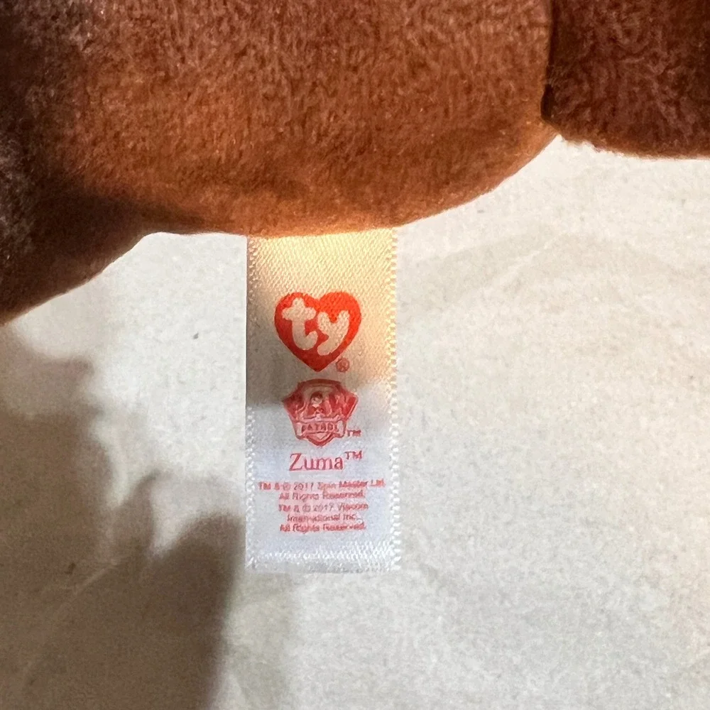 Ty Small Zuma PAW Patrol Plush‎ Brown Orange Beanie Boos Glitter Eyes 2017